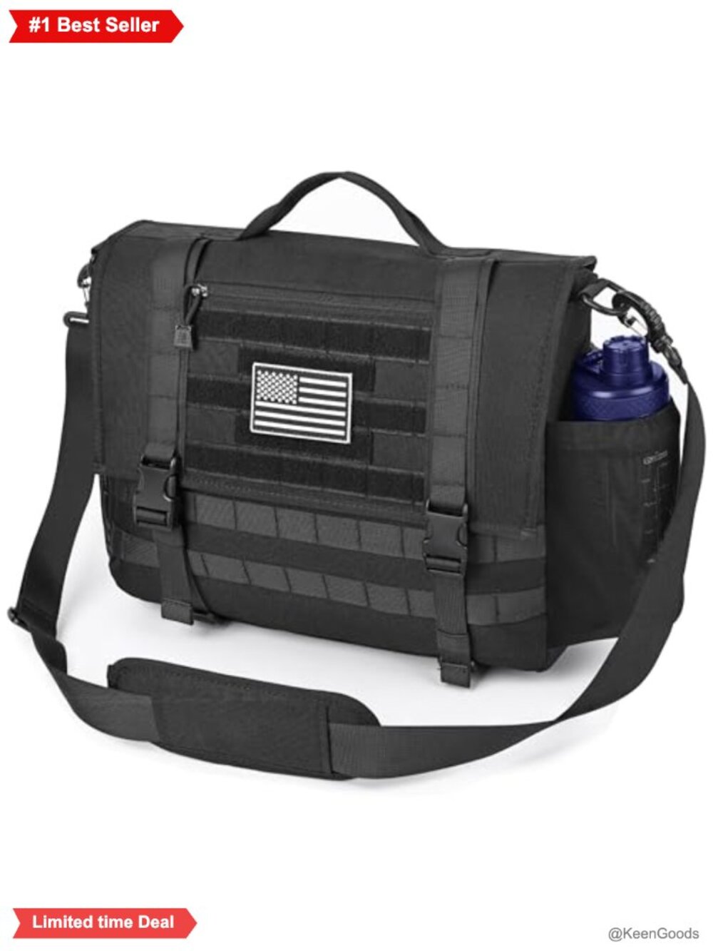 Mens Tactical Nylon Messenger Bag 15.6 Laptop Briefcase YKK Zippers
